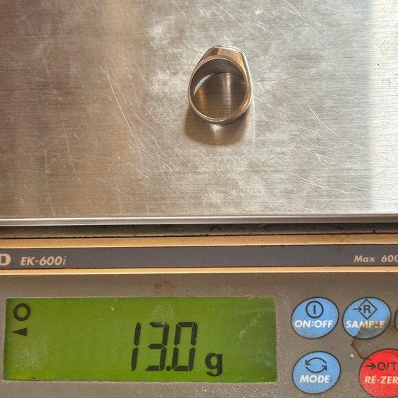 VTG Sterling Silver 925 Black Onyx Tapered Band Statement RIng Size 8.75 - Picture 10 of 10